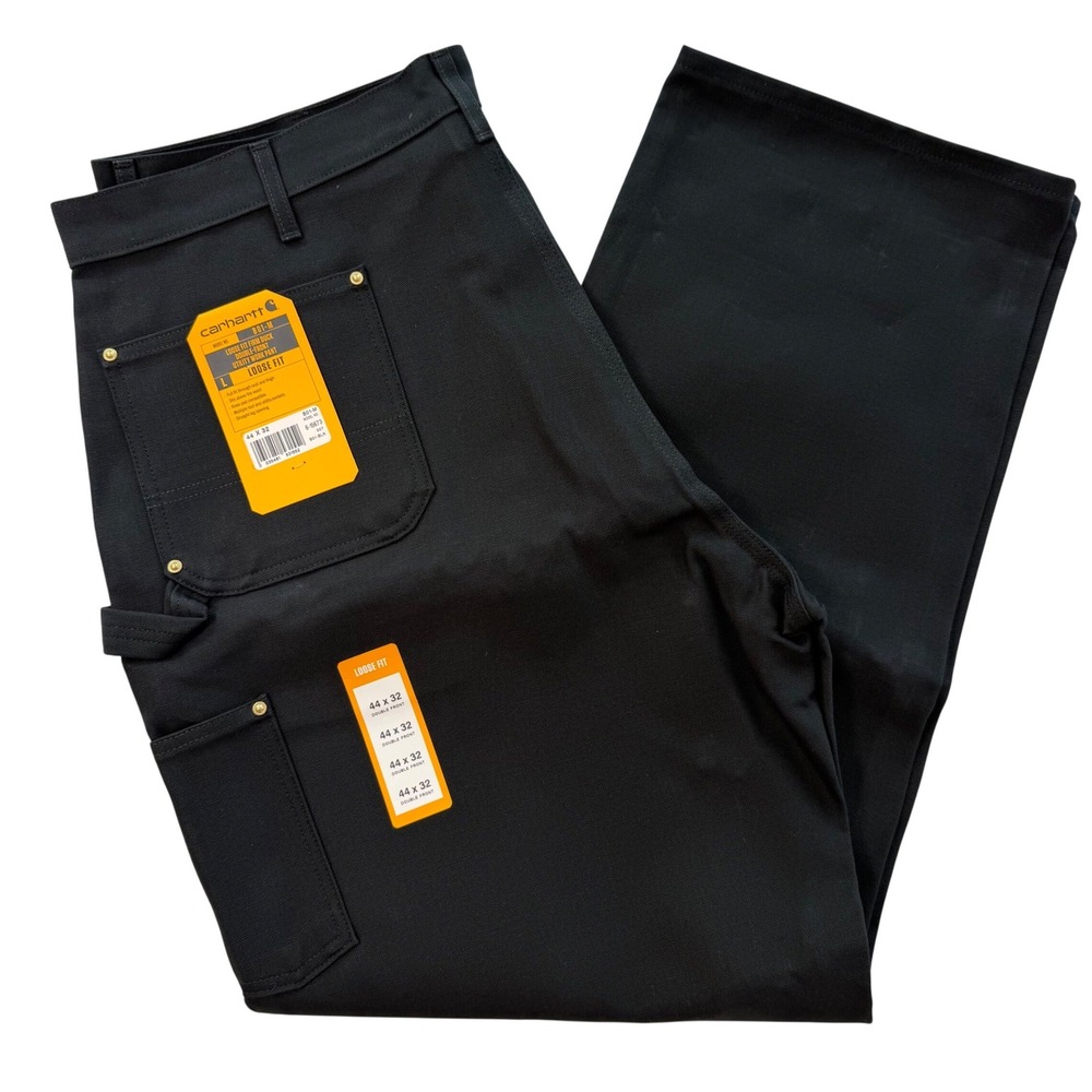 Carhartt B01-M Loose Fit Firm Duck Double-Front Utility Work Pant BLK 44x32 NEW